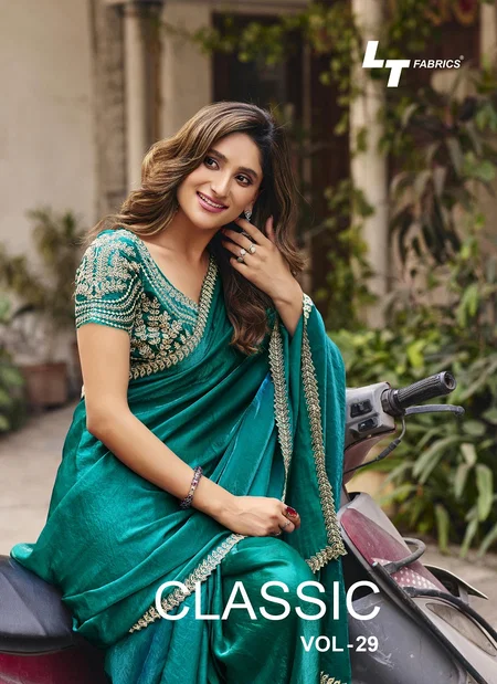 Classic Vol 29 By LT Nc Malai Silk Designer Embroidery Saree Wholesale Online